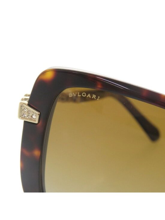 Bvlgari Serpenti Acetate Metal Line Stone Brown Sunglasses Eyewear